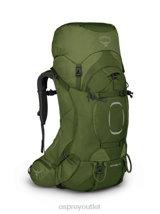 Osprey AETHER 55 BACKPACKING Backpack Men GARLIC MUSTARD GREEN PTFP70