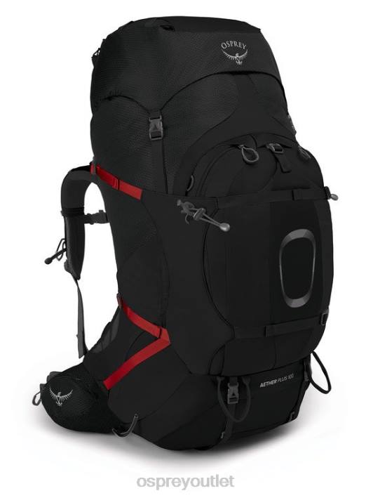 Osprey AETHER PLUS 100 BACKPACKING Backpack Men BLACK PTFP81