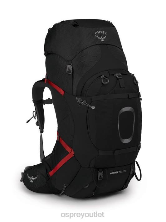 Osprey AETHER PLUS 70 BACKPACKING Backpack Men BLACK PTFP77