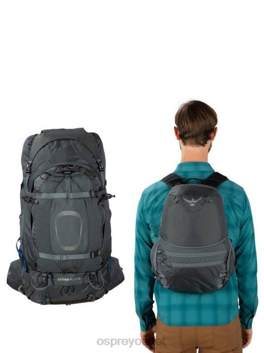 Osprey AETHER PLUS 70 BACKPACKING Backpack Men ECLIPSE GREY PTFP75