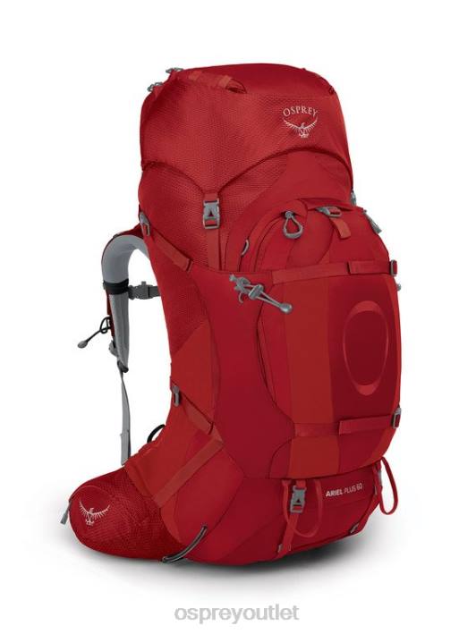 Osprey ARIEL PLUS 60 BACKPACKING Backpack Women CARNELIAN RED PTFP88