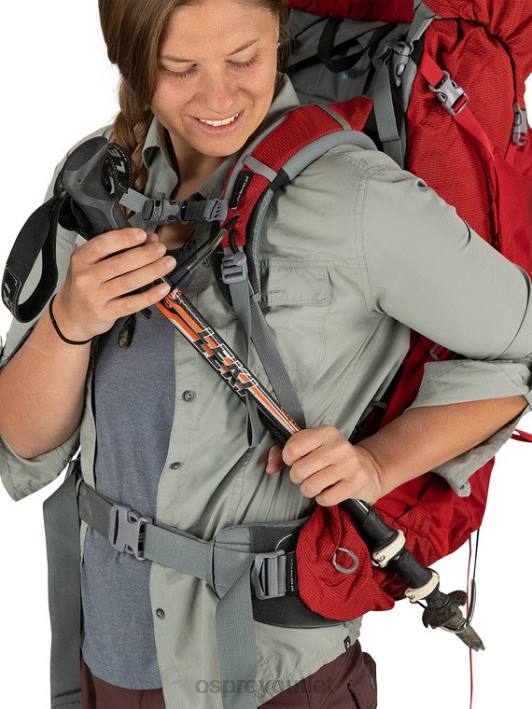 Osprey ARIEL PLUS 60 BACKPACKING Backpack Women CARNELIAN RED PTFP88