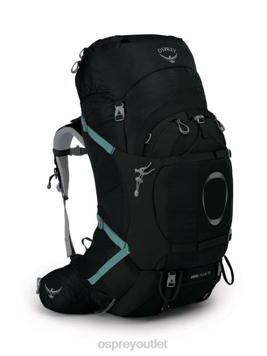 Osprey ARIEL PLUS 70 BACKPACKING Backpack Women BLACK PTFP93