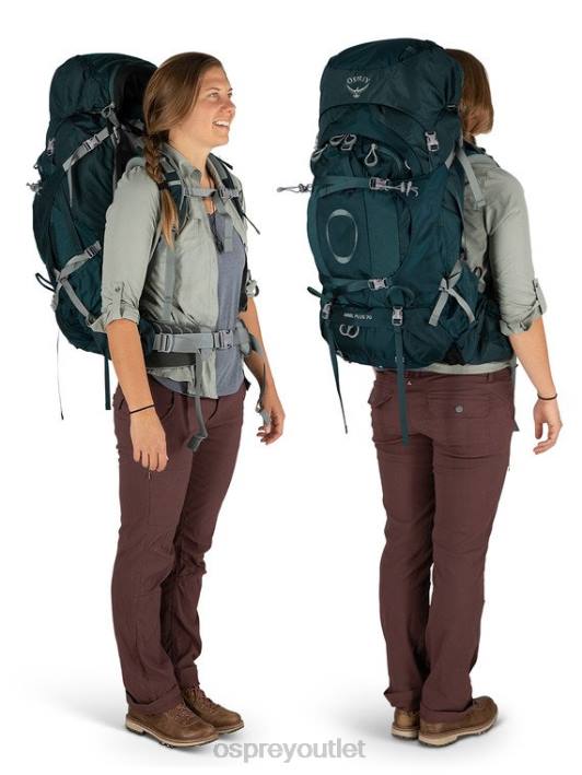 Osprey ARIEL PLUS 70 BACKPACKING Backpack Women NIGHT JUNGLE BLUE PTFP92