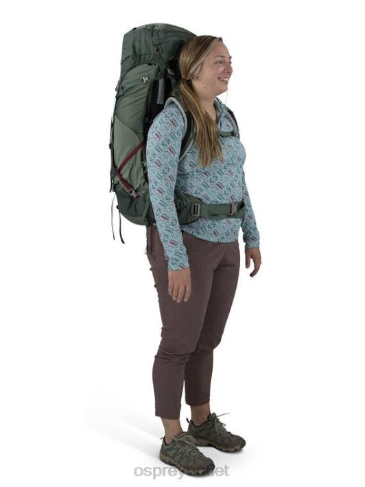 Osprey AURA AG LT 50 BACKPACKING Backpack Women KOSERET DARJEELING SPRING GREEN PTFP5