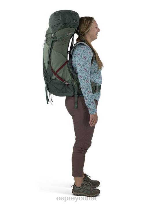 Osprey AURA AG LT 50 BACKPACKING Backpack Women KOSERET DARJEELING SPRING GREEN PTFP5
