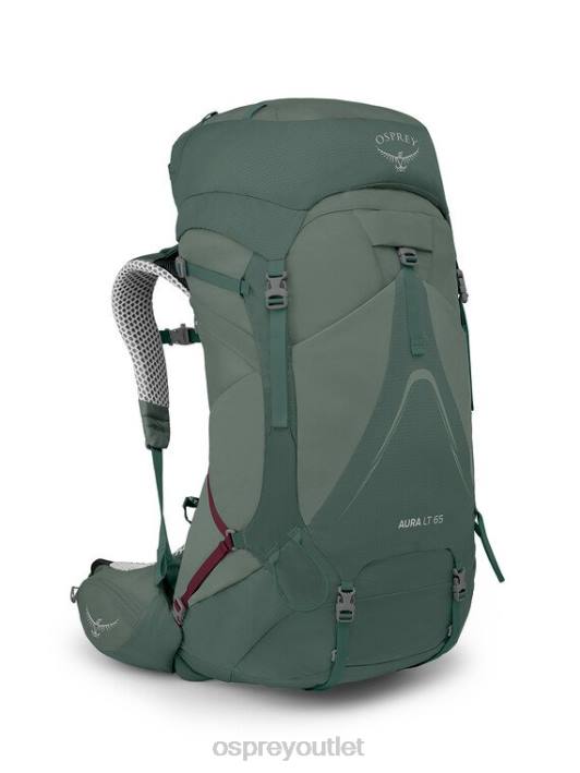 Osprey AURA AG LT 65 BACKPACKING Backpack Women KOSERET DARJEELING SPRING GREEN PTFP8