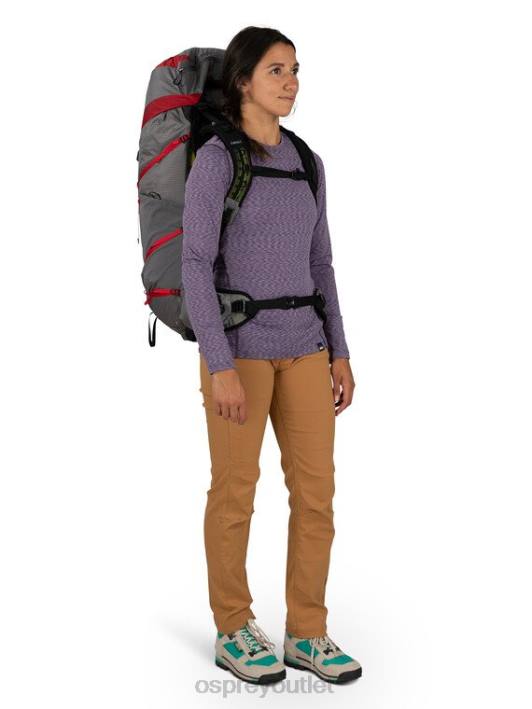 Osprey EJA PRO 55 BACKPACKING Backpack Unisex DALE GREY POINSETTIA RED PTFP33