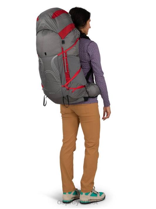 Osprey EJA PRO 55 BACKPACKING Backpack Unisex DALE GREY POINSETTIA RED PTFP33