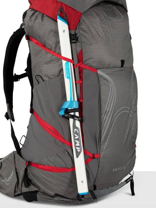 Osprey EJA PRO 55 BACKPACKING Backpack Unisex DALE GREY POINSETTIA RED PTFP33