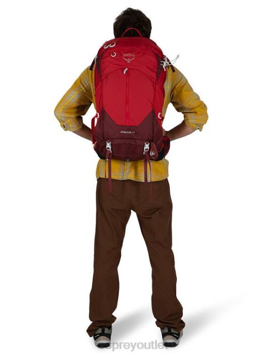 Osprey STRATOS 34 DAY HIKING Backpack Unisex POINSETTIA RED PTFP283