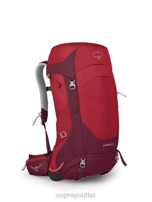 Osprey STRATOS 36 LIGHT BACKPACKING | DAY HIKING Backpack Unisex POINSETTIA RED PTFP276