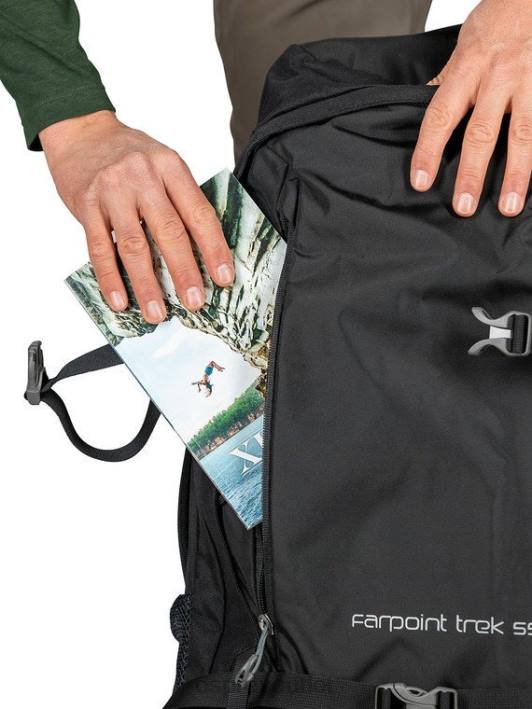 Osprey FARPOINT TREK 55 TRAVEL | TREKKING Luggage Pack Men BLACK PTFP504
